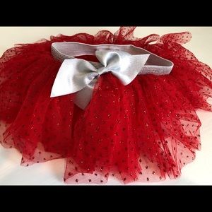 Red tulle skirt